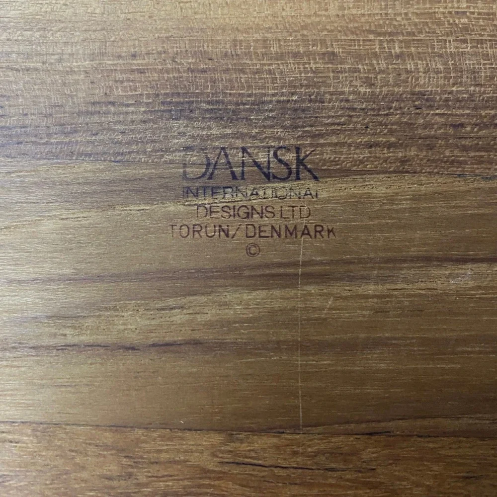 Vintage Dansk Teak Wood Cheese Board Cutting Charcuterie Knife‎ Set MCM Denmark